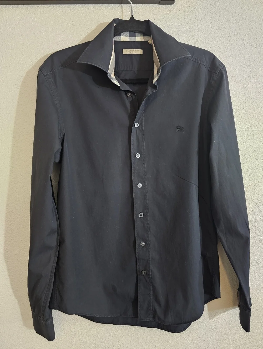 burberry brit dress shirt BURBERRY BRIT Gingham Check Shirt, 90s Burberrys of London Shirt, Mens Designer Cotton Button Up, Authentic Long Sleeve Casual Shirt, Size S